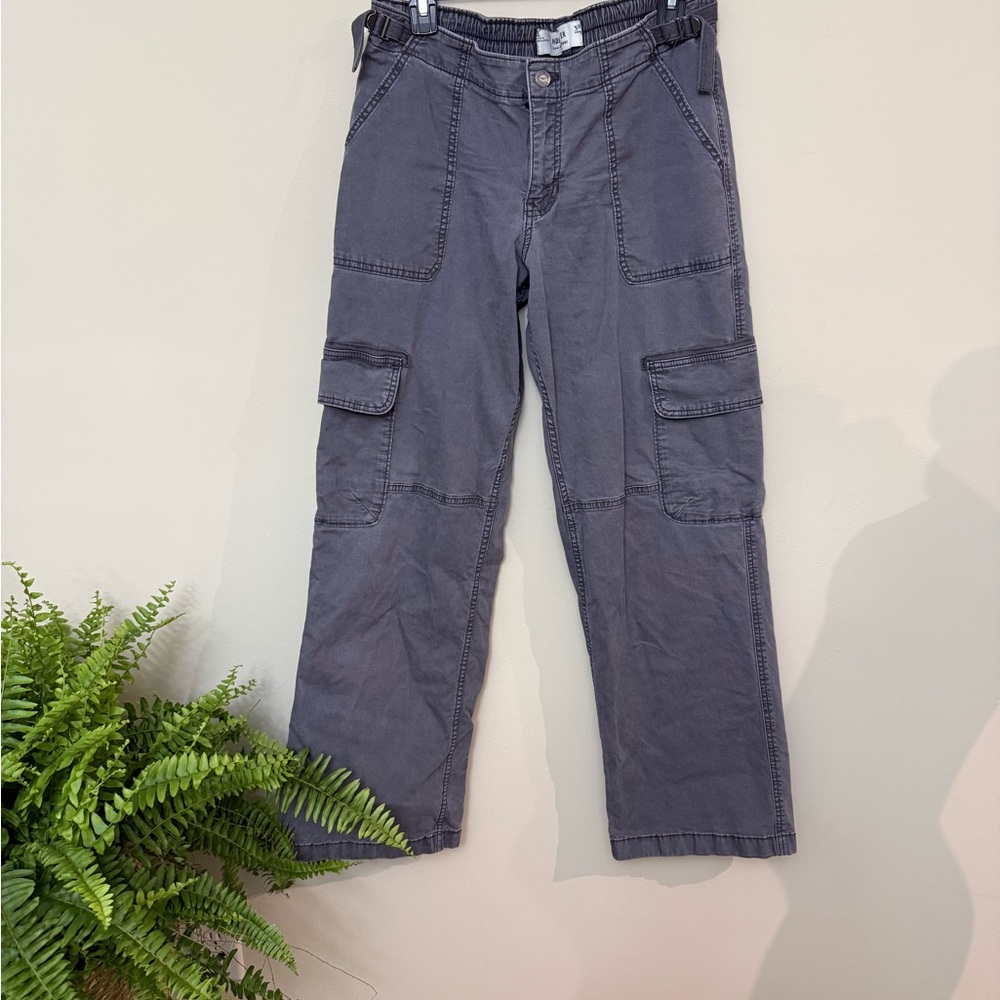 Hollister Low Baggy Cargo Pants 10L Long Gray EUC